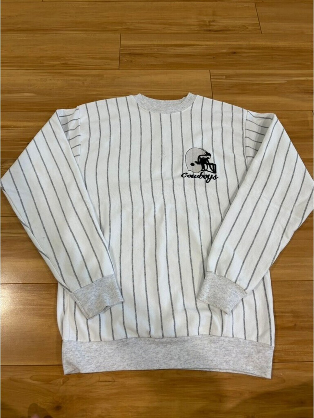 Vintage Dallas Cowboys Pinstripe Crewneck Sweatshirt - NFL Heritage